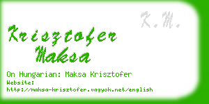 krisztofer maksa business card